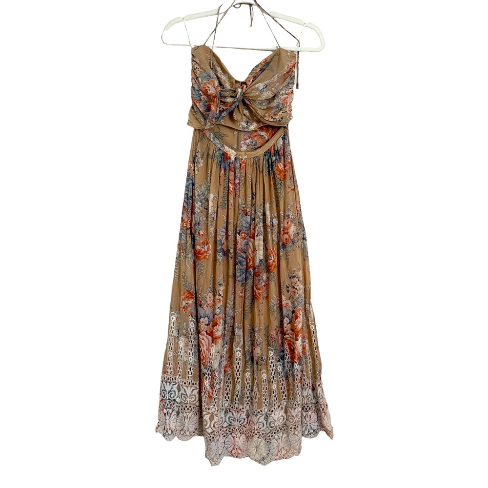 Zimmermann Neutrals tie front dress